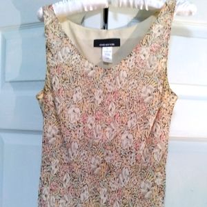 Floral dress 100% silk body size 12